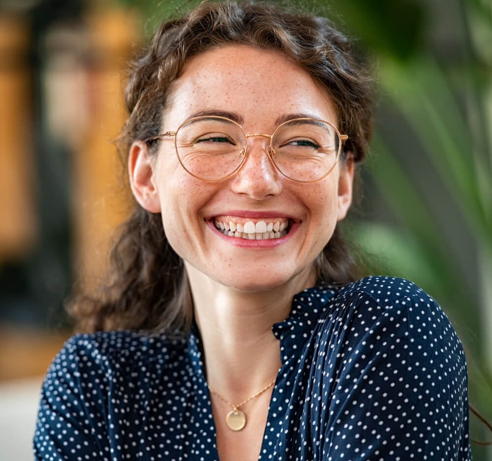 a woman smiling for the camera